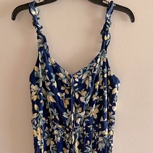 Candies jumper sz large blue with lemon print